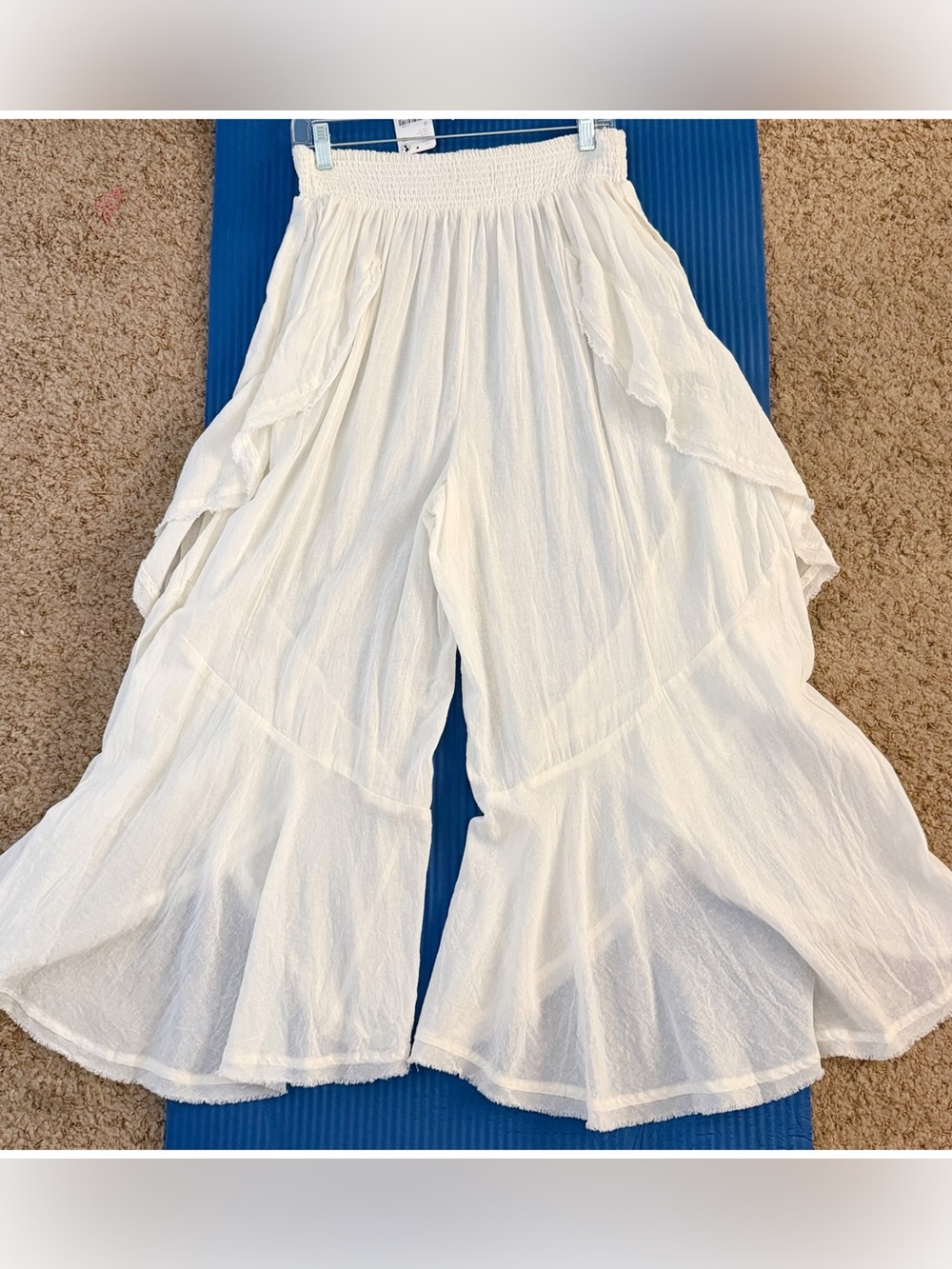 NWT Free People Songs of Summer Pants Flowy Cotton SZ M IVORY - Picture 2 of 10